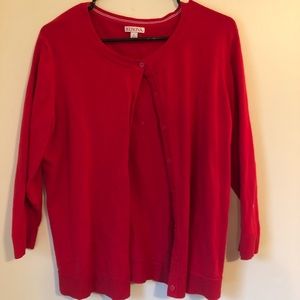 Red 3/4 sleeve cardigan